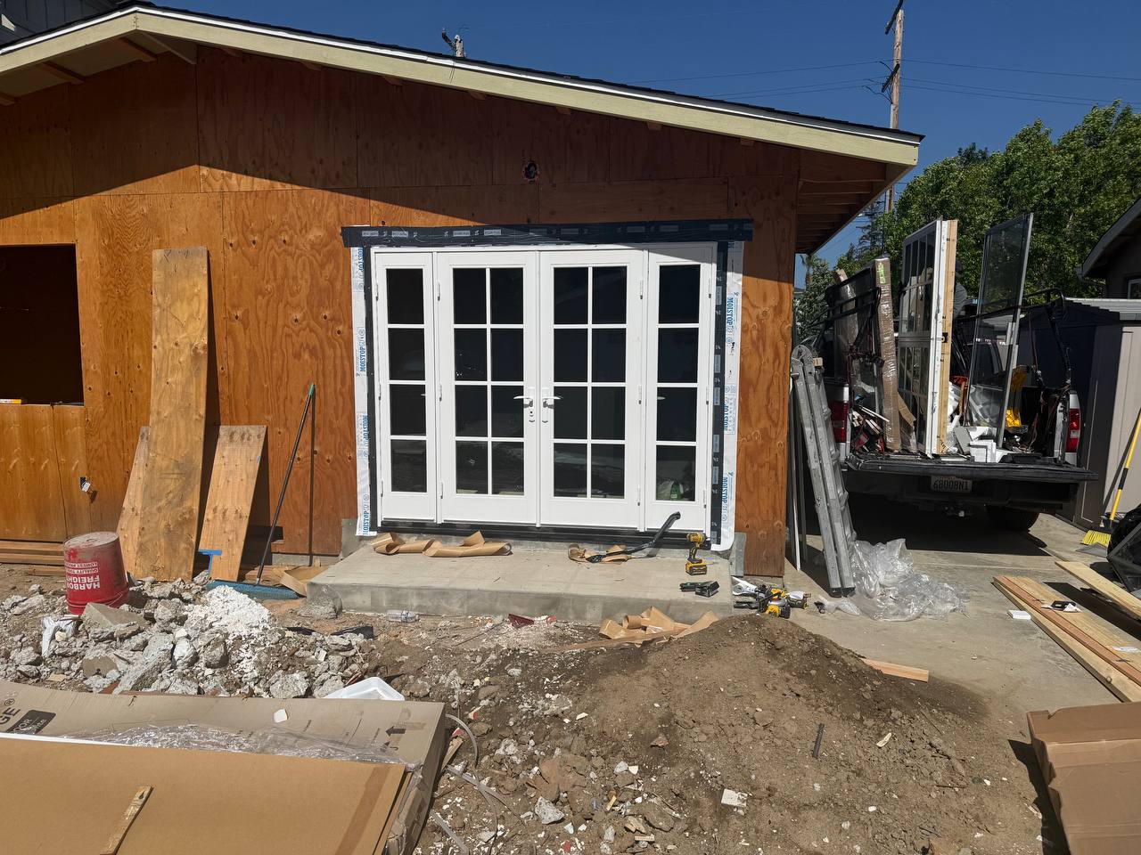 French doors installation — custom entry